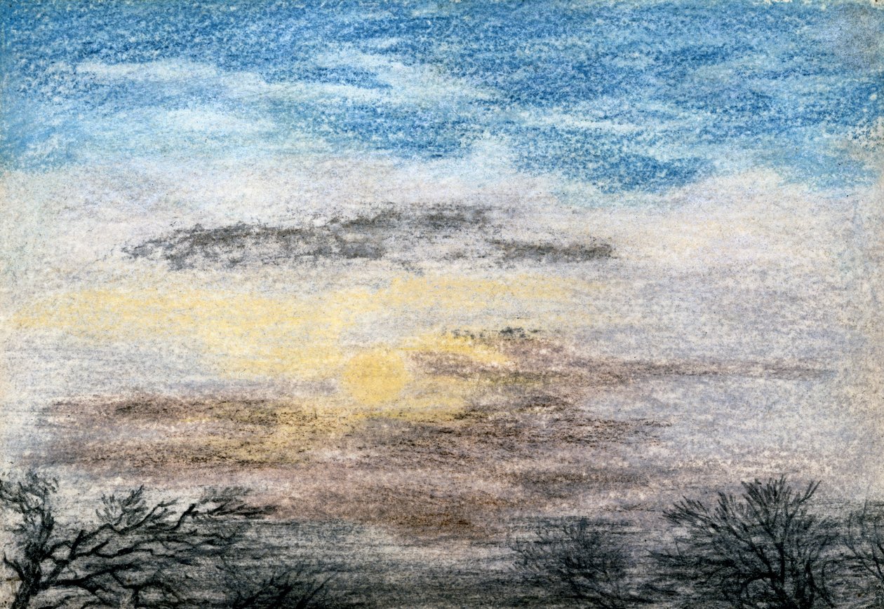 Chromatics of the Sky, 27. oktober 1883 (kridt og farveblyant på papir) af J. S. Dyason