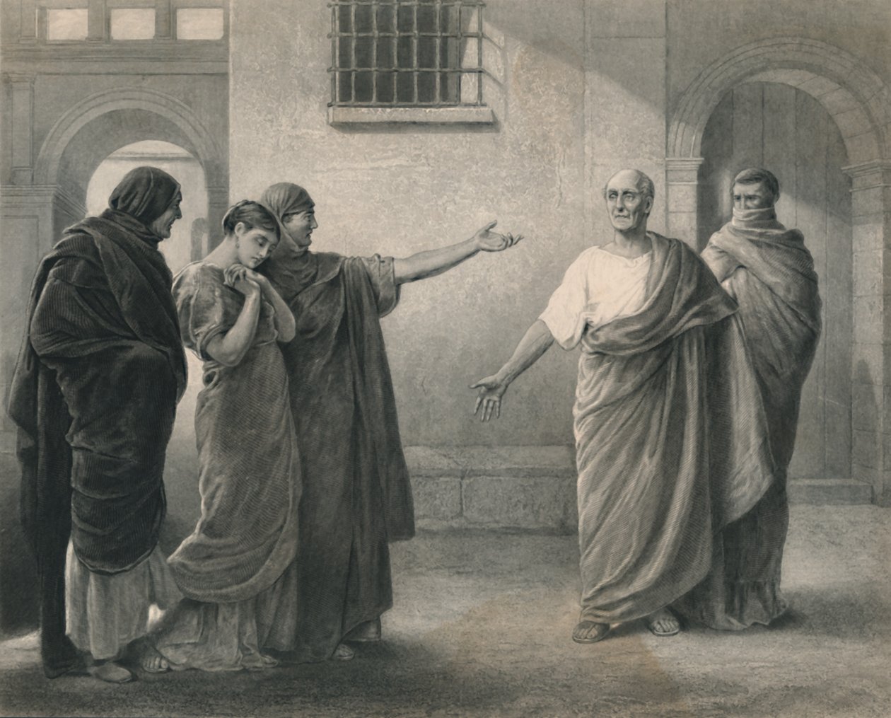 Volumnia bebrejdende Brutus og Sicinius Coriolanus, c1870 af J. Stephenson