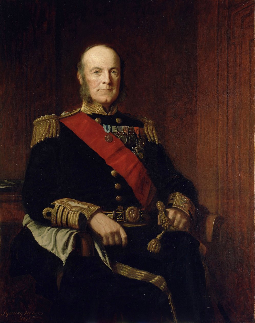 Portræt af admiral Arthur Hood af J. Sydney Willis Hodges