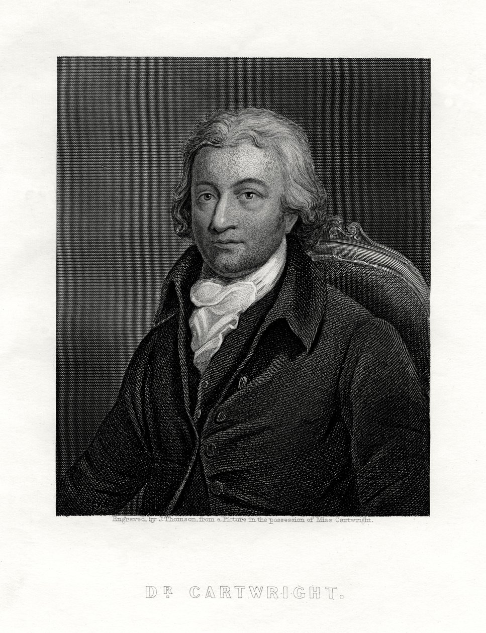 Edmund Cartwright, 1743-1823, britisk præst og opfinder af kraftvæven, af J. Thomson