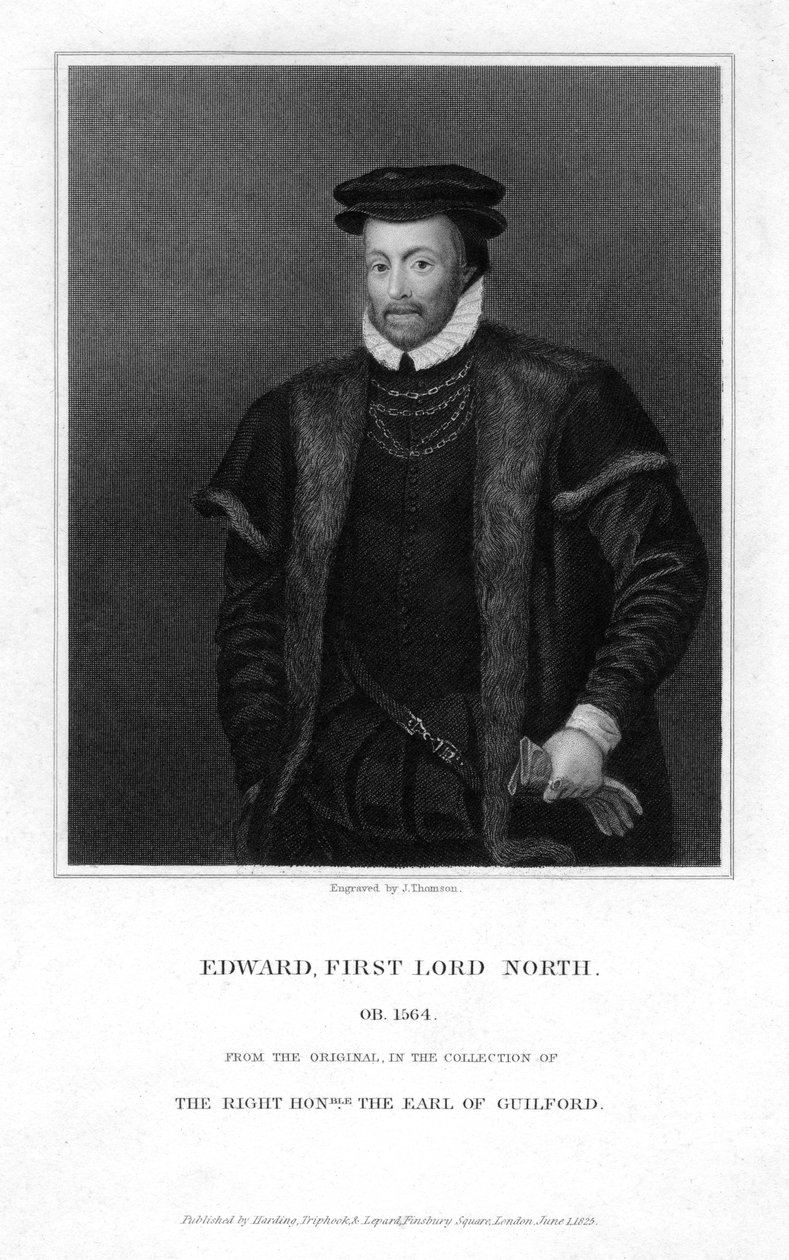 Edward North c1496-1564, 1st Lord North, 1825. af J. Thomson