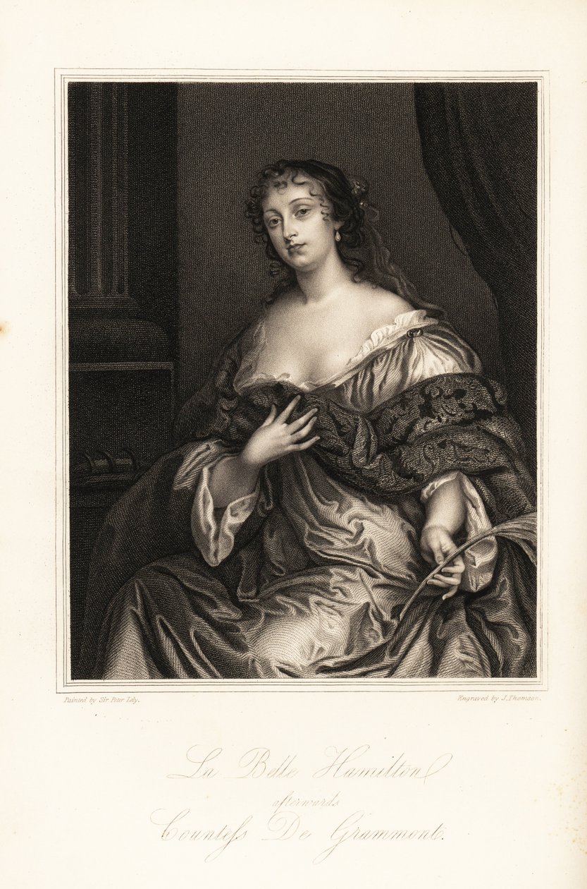 Elizabeth Hamilton, La Belle Hamilton, bagefter grevinde de Grammont, hustru til Philibert de Grammont, en af Windsor-skønhederne af J. Thomson
