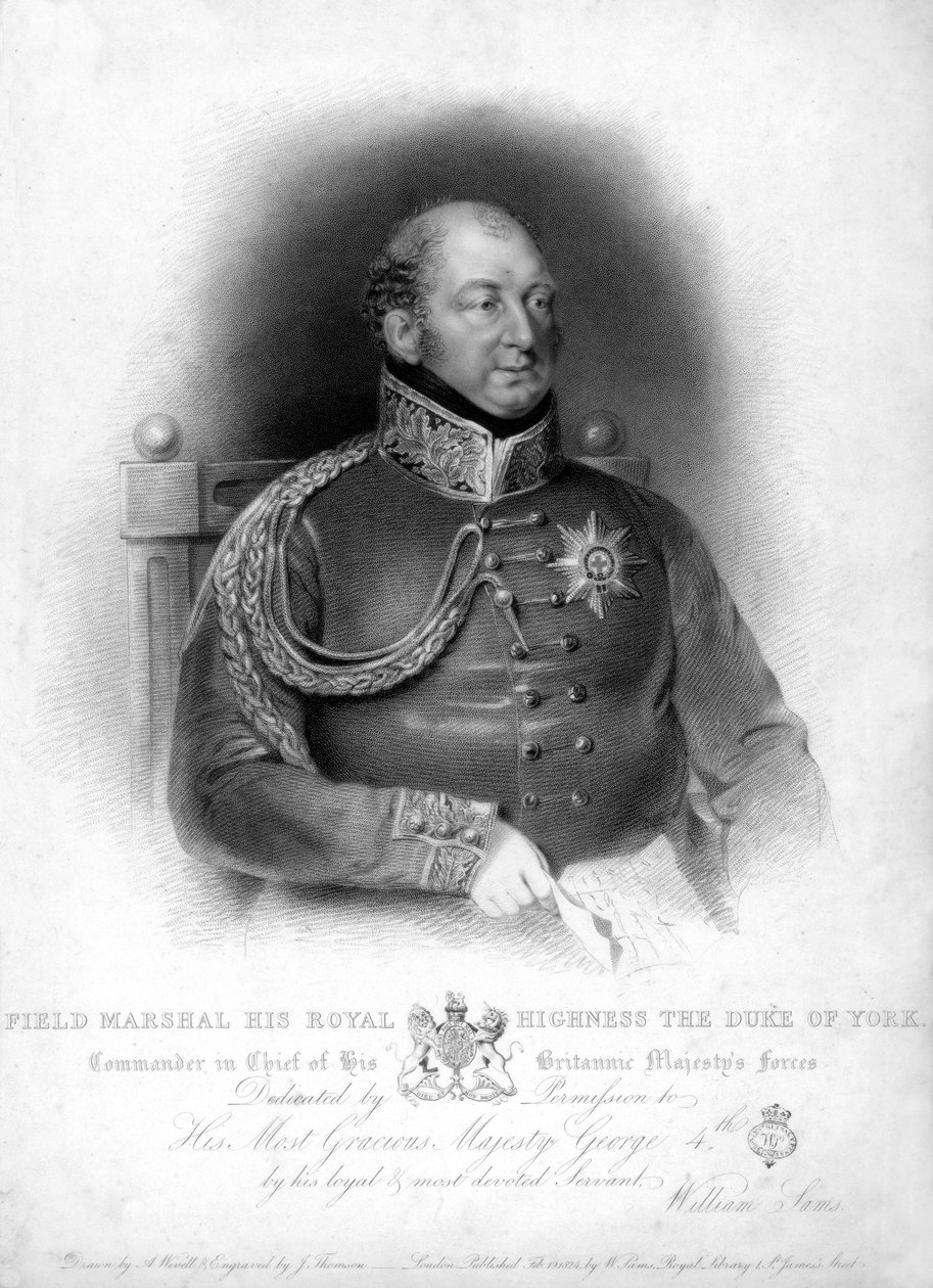 Feltmarskal Prins Frederick, hertug af York og Albany 1763-1827, 1800-tallet. af J. Thomson