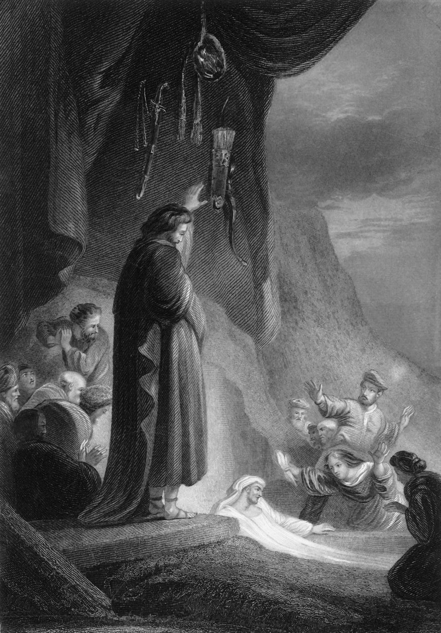 Han råbte med høj stemme, Lazarus, kom frem, 1800-tallet. af J. Thomson