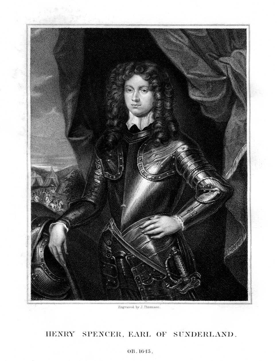 Henry Spencer, 1. jarl af Sunderland, engelsk soldat, 1823. af J. Thomson