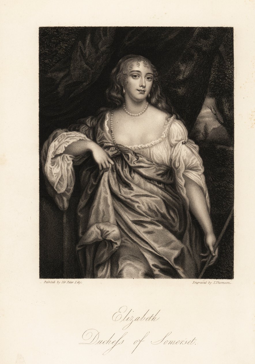 Portræt af Lady Elizabeth Seymour, hertuginde af Somerset, tidligere Elizabeth Percy, arving og ven til dronning Anne af J. Thomson
