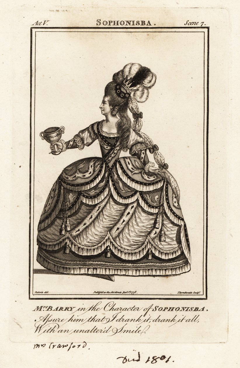 Mrs Ann Barry i karakteren Sophonisba i James Thomsons Sophonisba af J. Thornthwaite