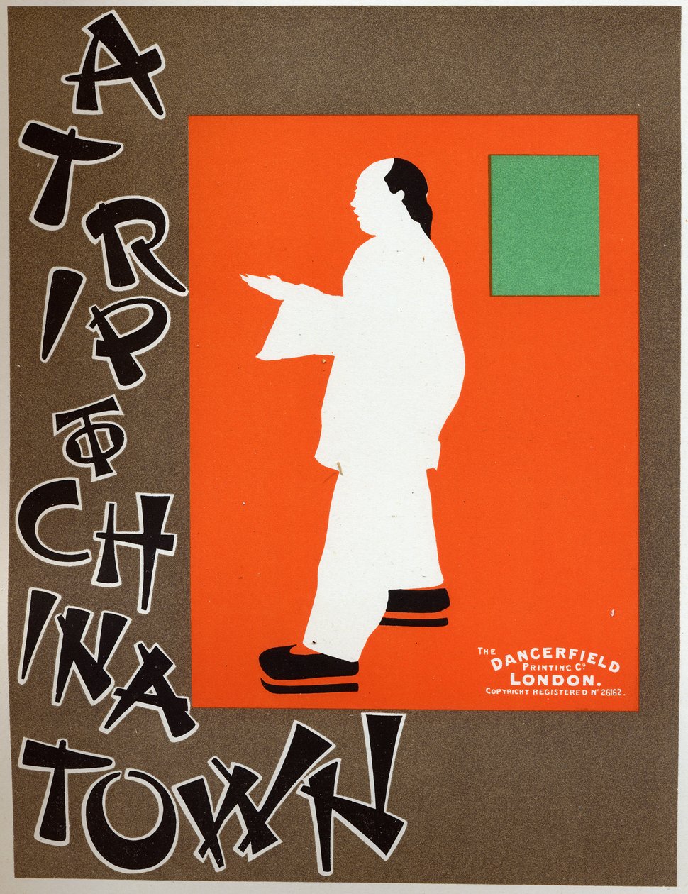 Kunst. Underholdning. En tur til Chinatown, musikspil af Charles Hoyt. Plakat af Berggarstaff, England, ca. 1891-1895 (plakat) af J. and W. Beggarstaff