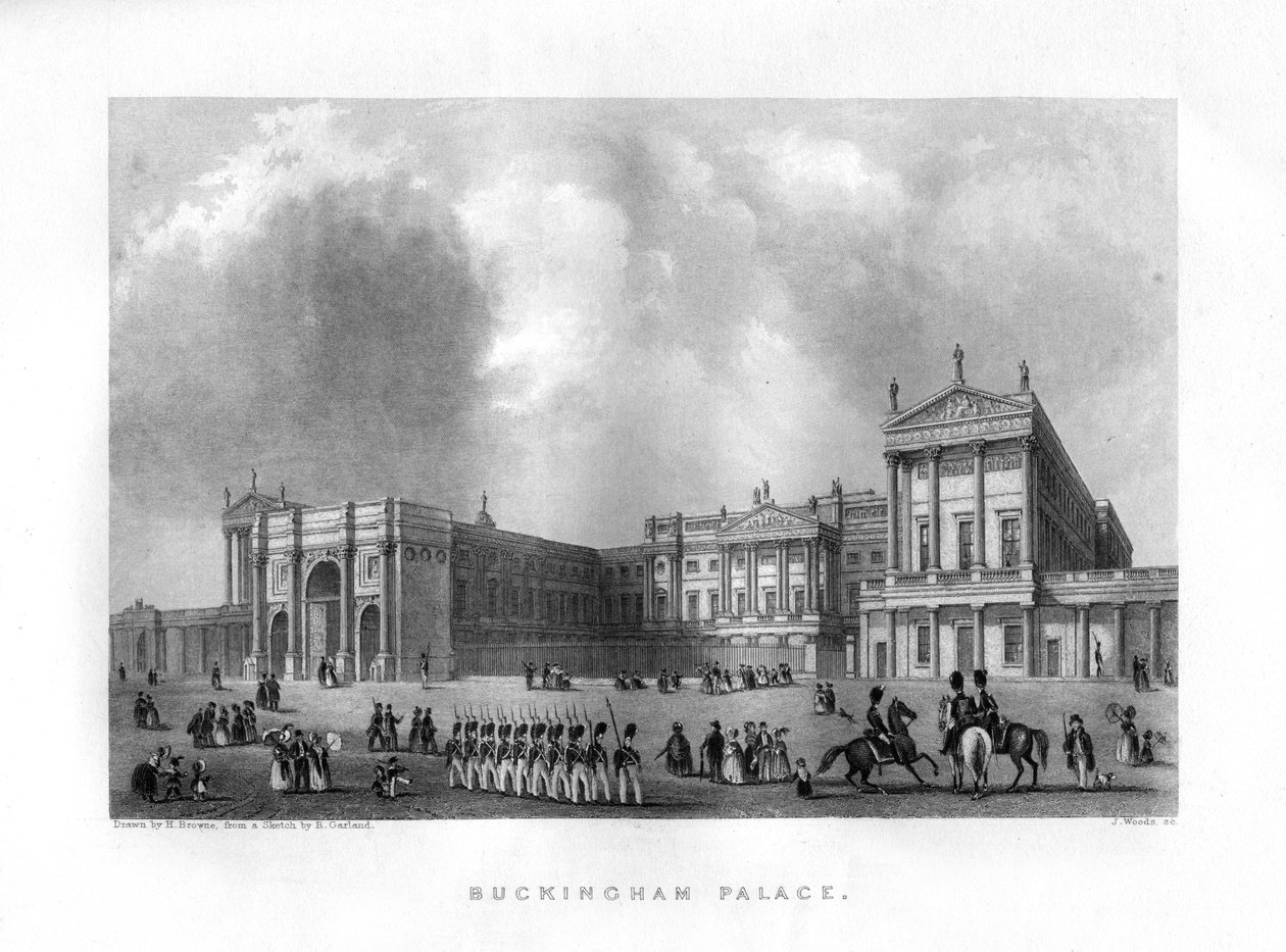 Buckingham Palace, London, 1800-tallet. af J. Woods