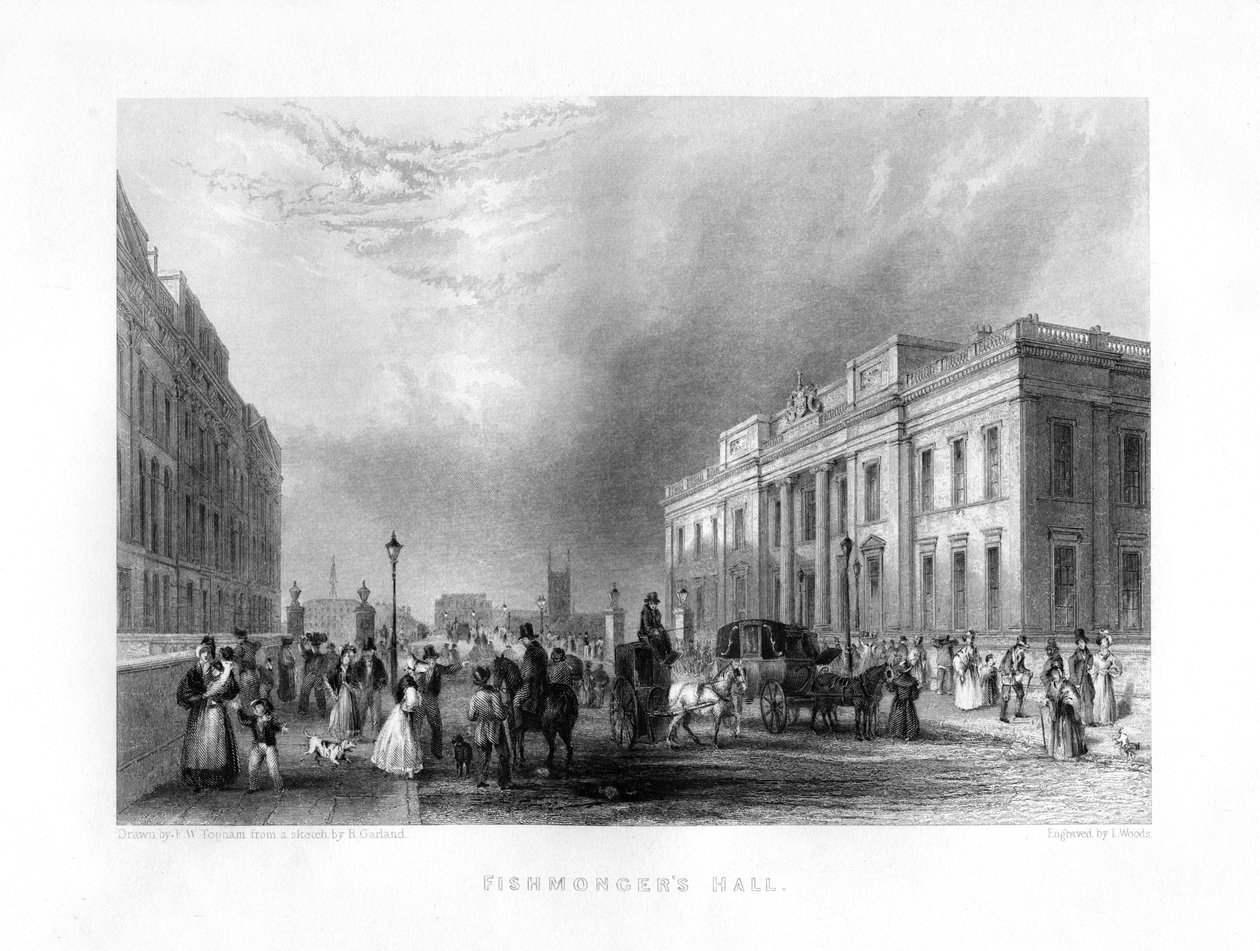 Fishmongers Hall, London, 1800-tallet. af J. Woods