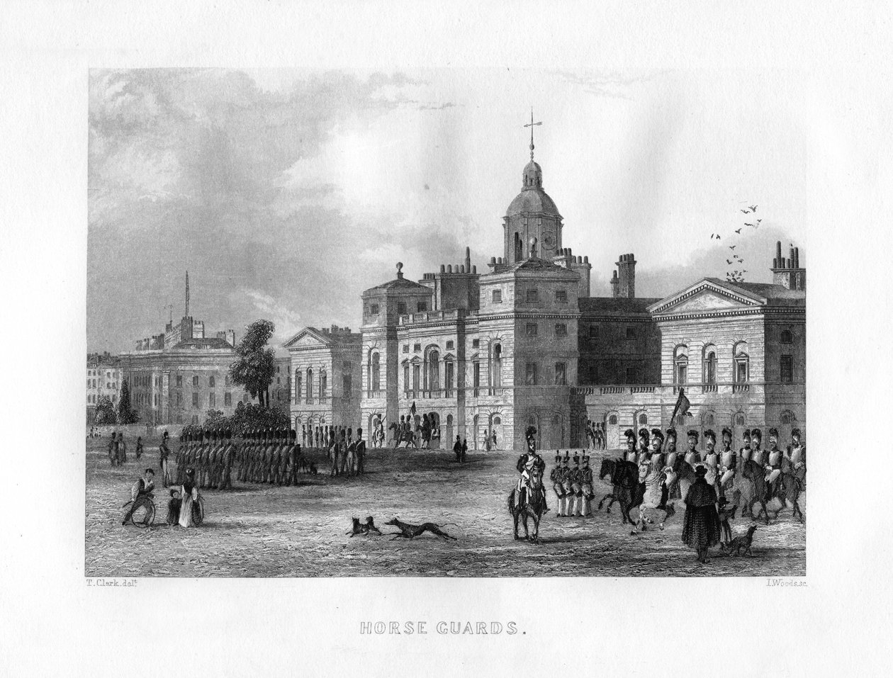 Horse Guards, London, 1800-tallet. af J. Woods