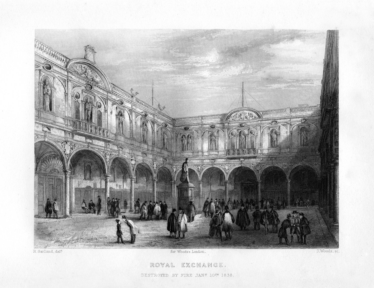 The Royal Exchange, London, 1800-tallet. af J. Woods