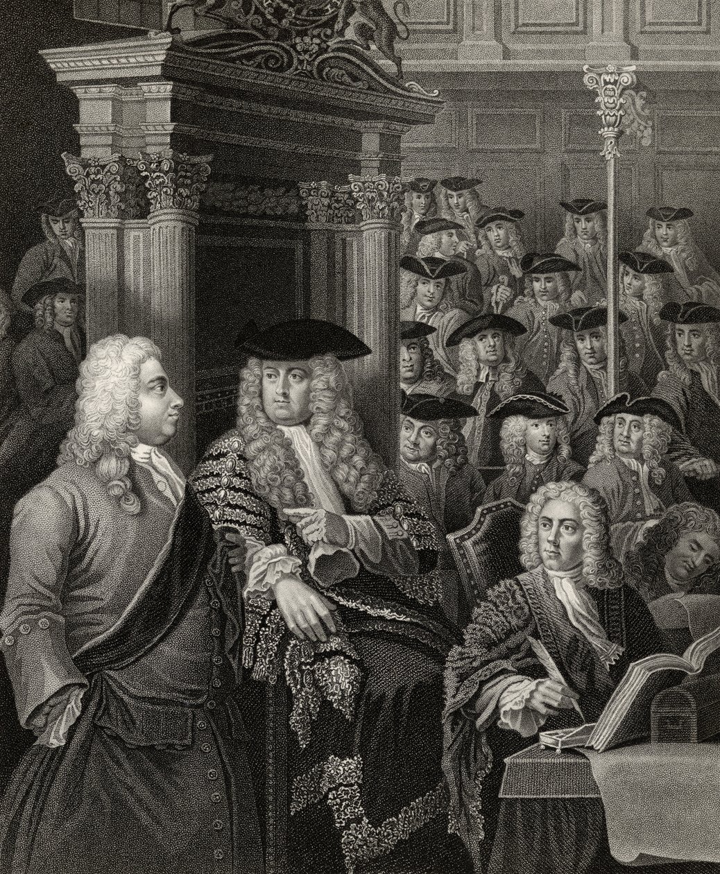 Underhuset i Sir Robert Walpoles administration, indgraveret af R. Page, fra 