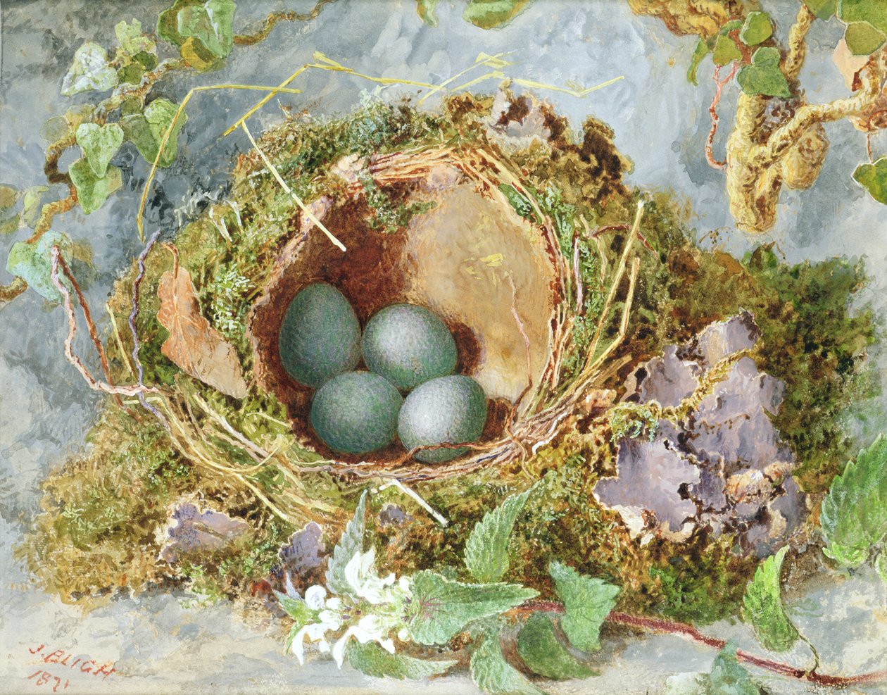 A Nest of Eggs, 1871 (se 215284 for par) af Jabez Bligh