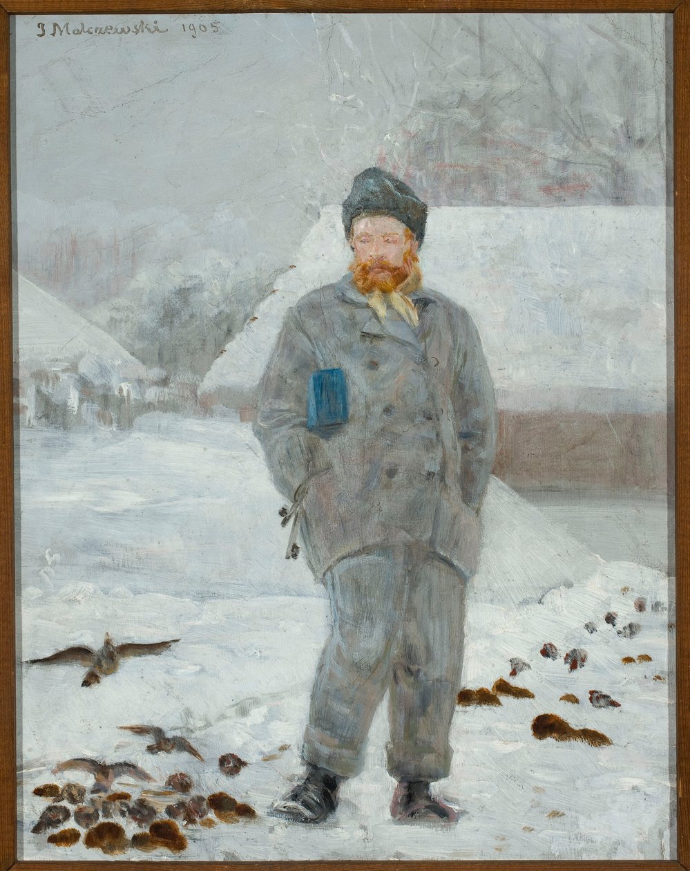Portræt af Adolf Dygasiński med fugle af Jacek Malczewski