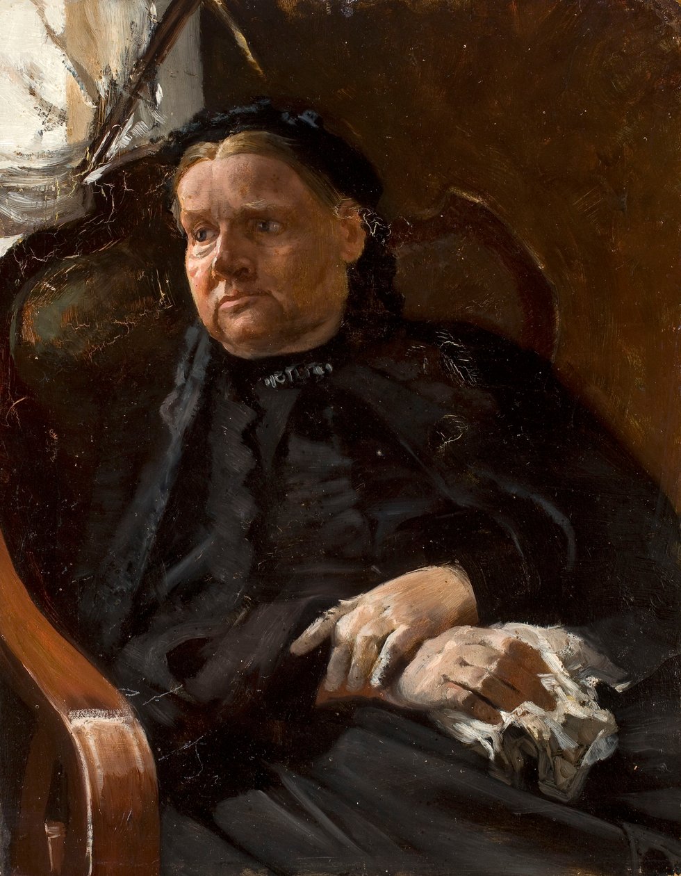Portræt af kunstnerens mor af Jacek Malczewski