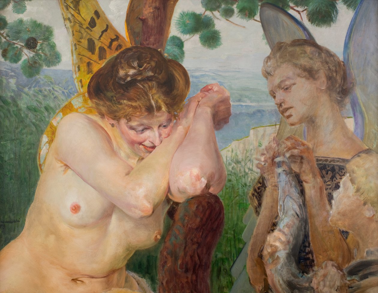 Tobias med en harpy af Jacek Malczewski