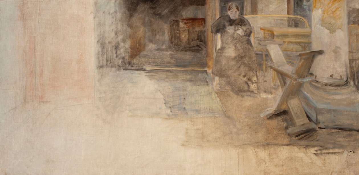 Interiør med kunstnerens søster, skitse af Jacek Malczewski