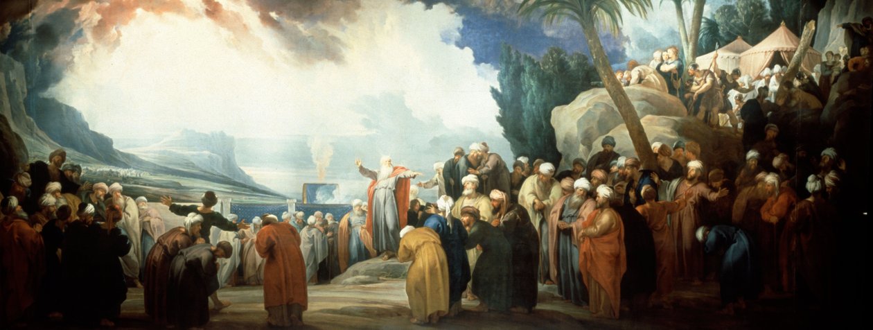Moses vælger Rådet af halvfjerdsindstyve Ældste af Jacob de Wit