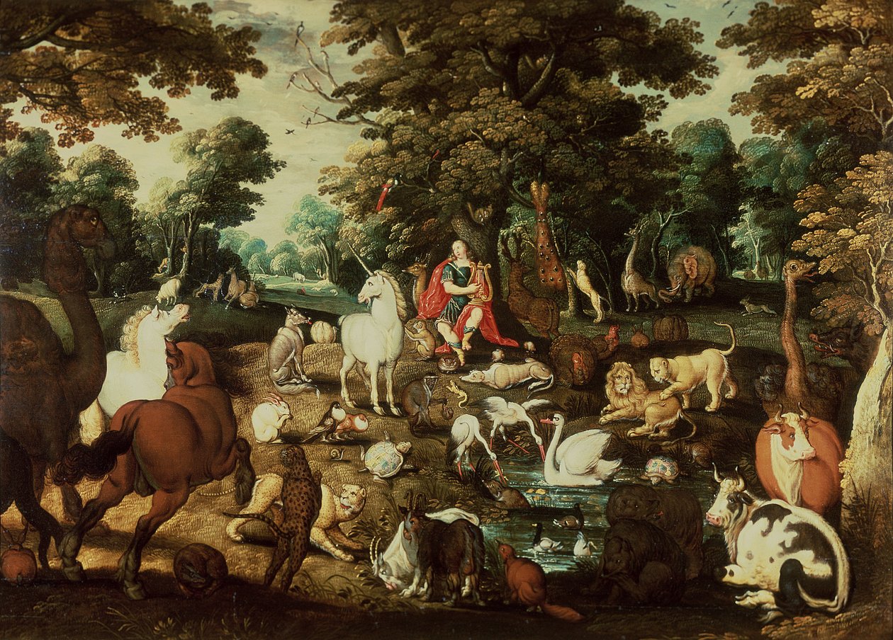 Orpheus charmerer dyrene af Jacob Bouttats