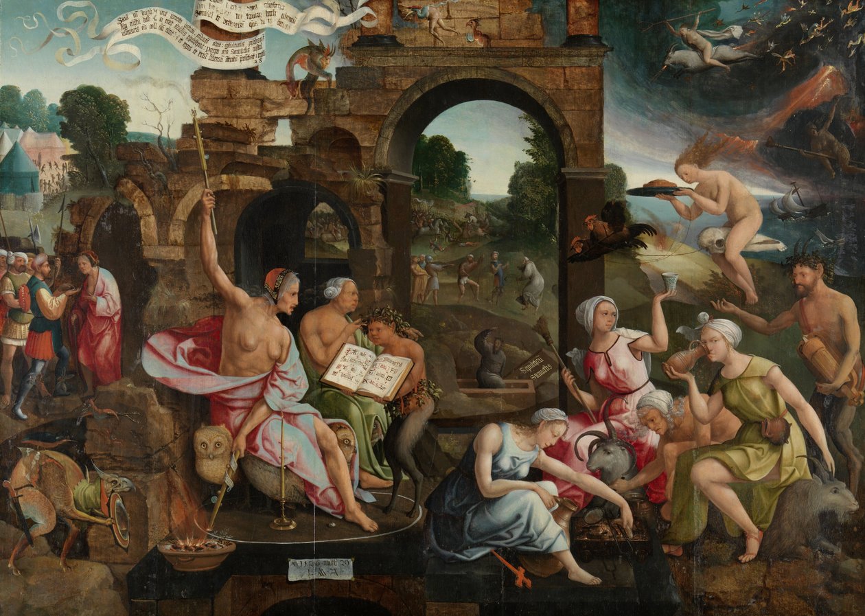 Saul og heksen fra Endor, 1526 af Jacob Cornelisz van Oostsanen