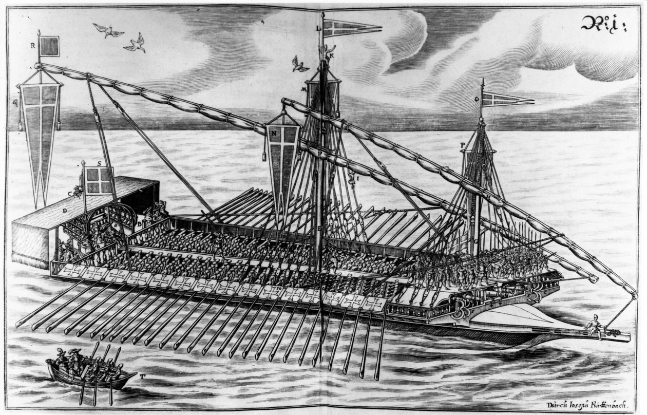 Krigsskib, illustration fra 