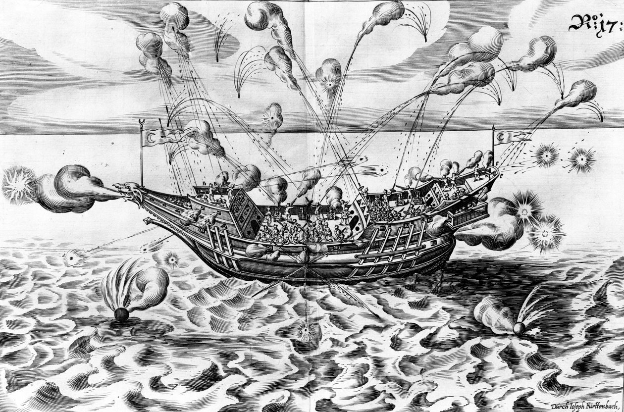 Krigsskib, illustration fra 