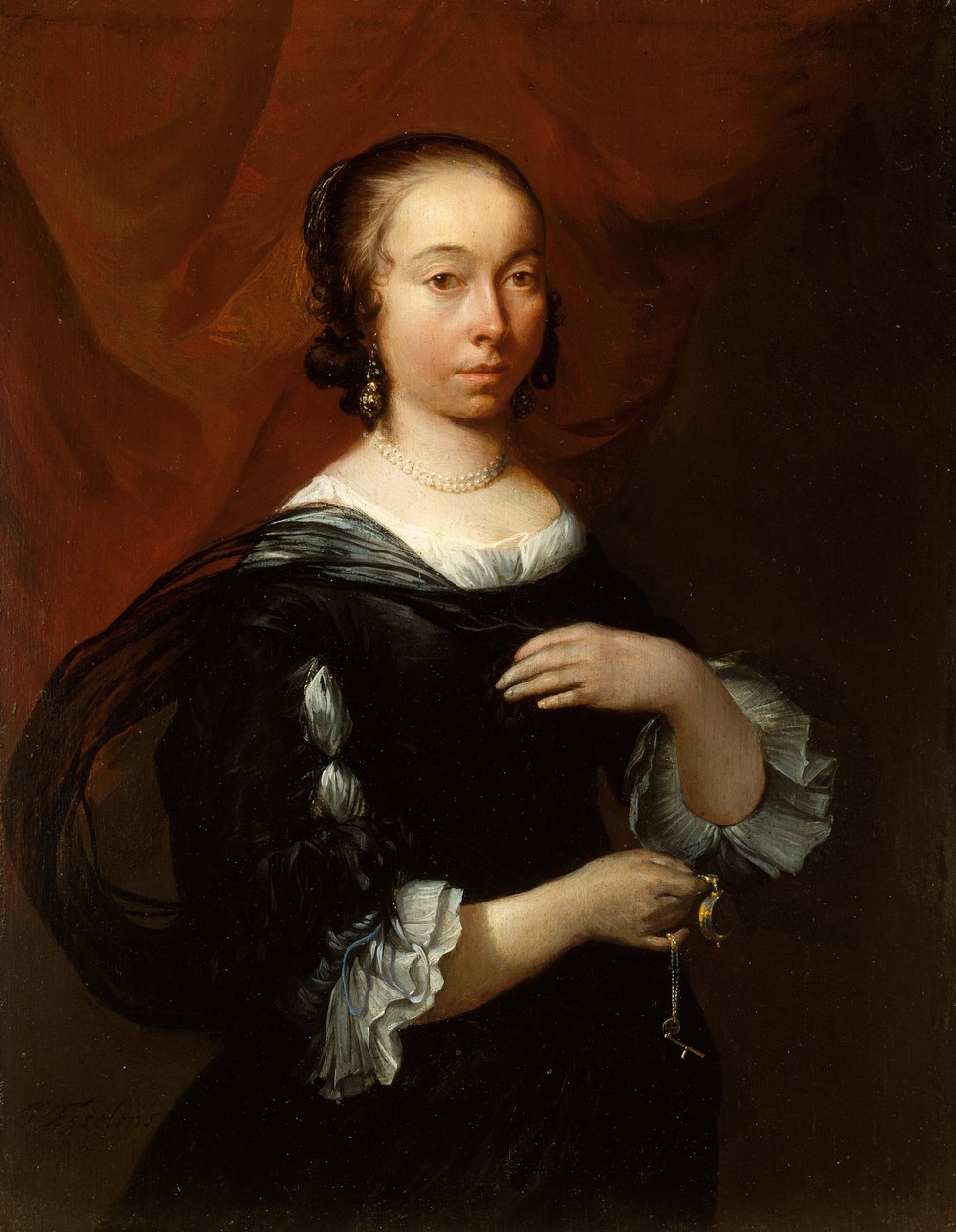 Portræt af en dame, ca.1665-70 af Jacob Esselens
