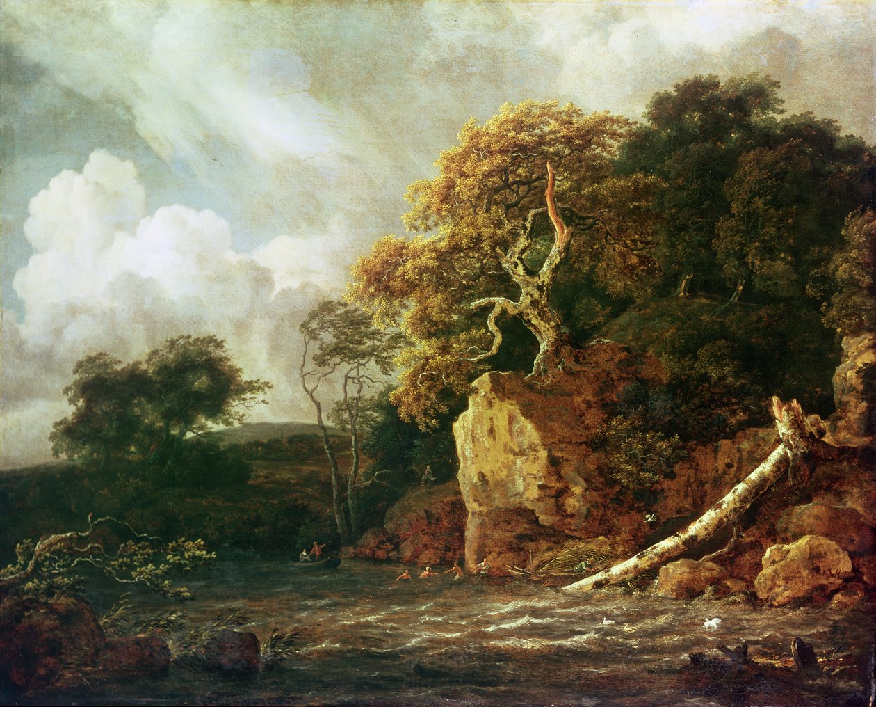 Landskab med en flod af Jacob van Ruisdael