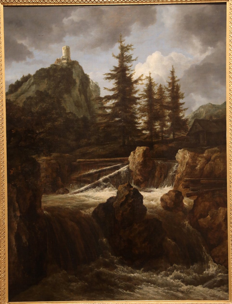 Landskab med vandfald, ca. 1660 af Jacob van Ruisdael