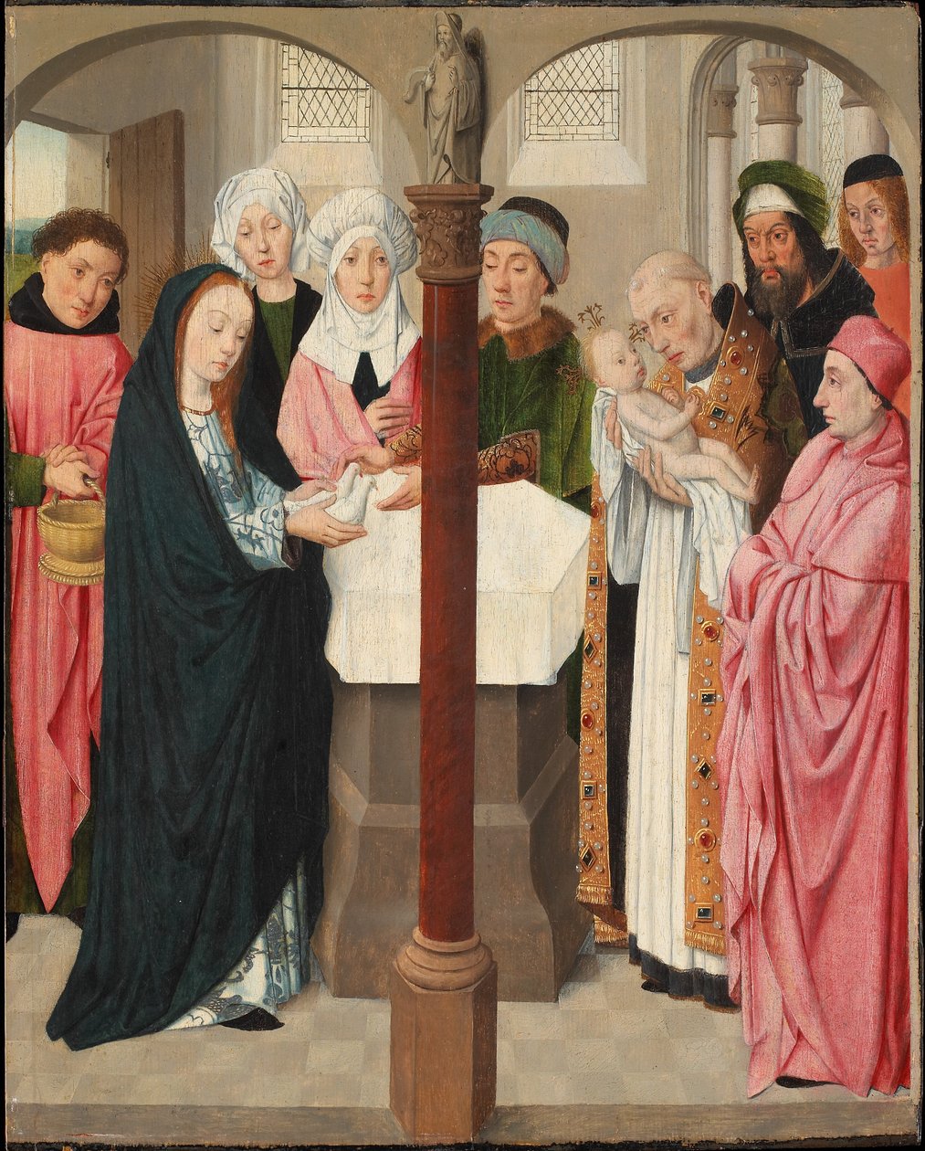 Præsentationen i templet, ca. 1490-1500 (olie og tempera på panel) af Jacob Jansz.