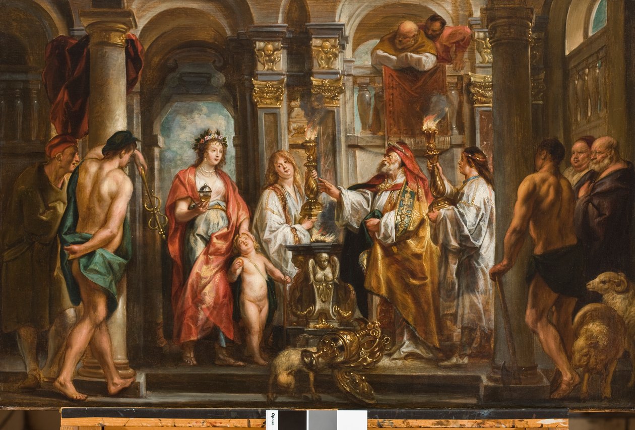 Et orakel (Thetis og Achilles før oraklet) før 1643 (olie på panel overført til masonit) af Jacob Jordaens