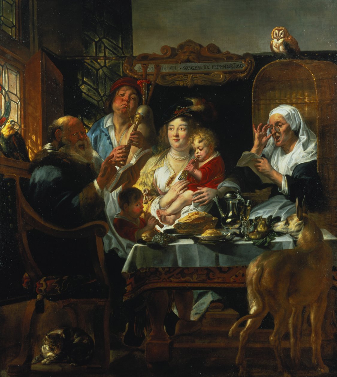 Som den gamle synger, den unge Pibe af Jacob Jordaens