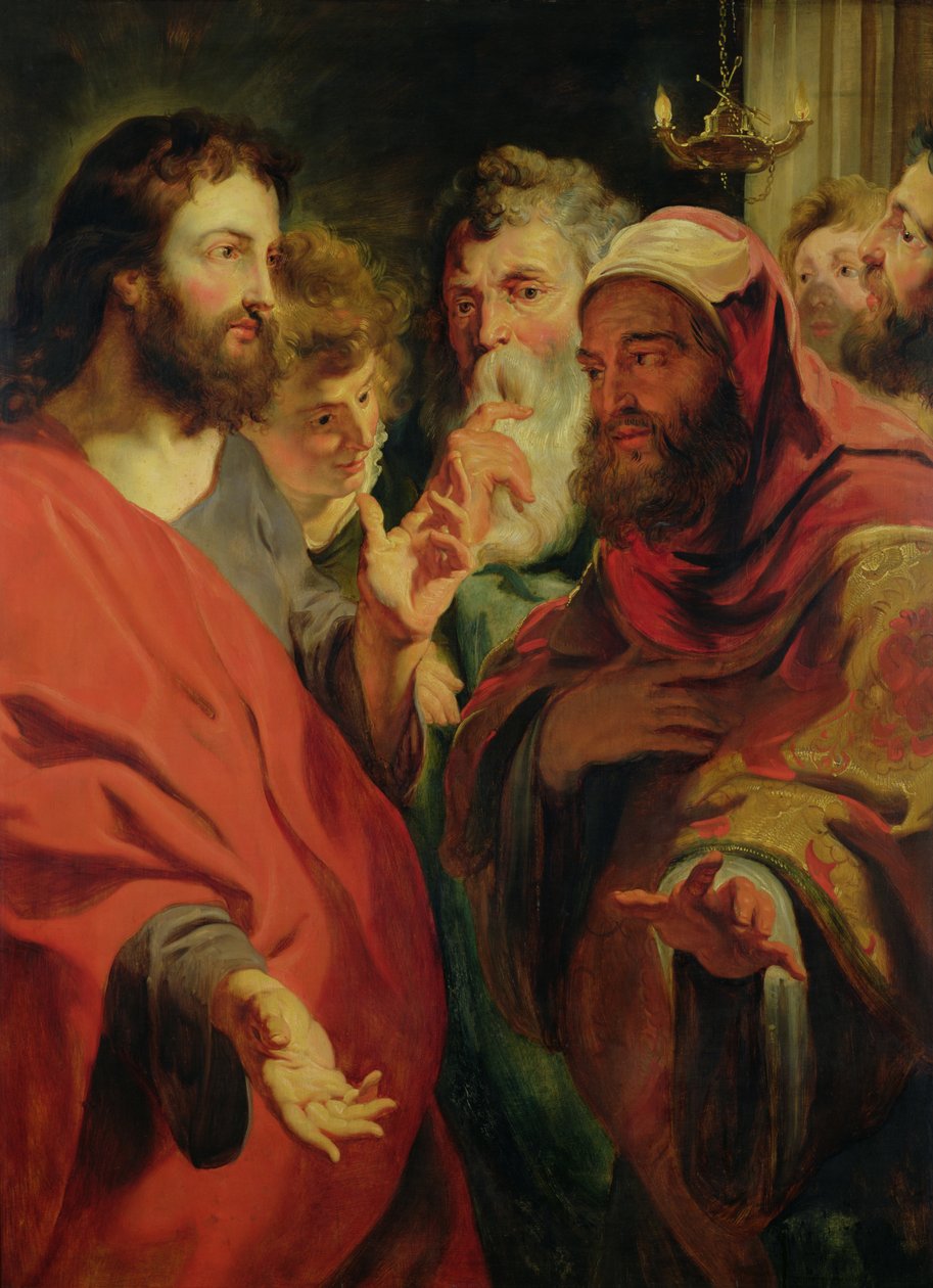 Kristus underviser Nikodemus af Jacob Jordaens