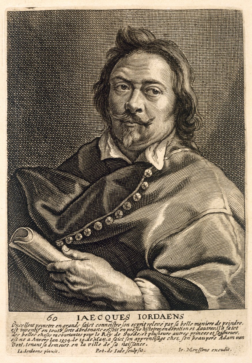 Selvportræt, graveret af Johannes Meyssens (1612-70) af Jacob Jordaens