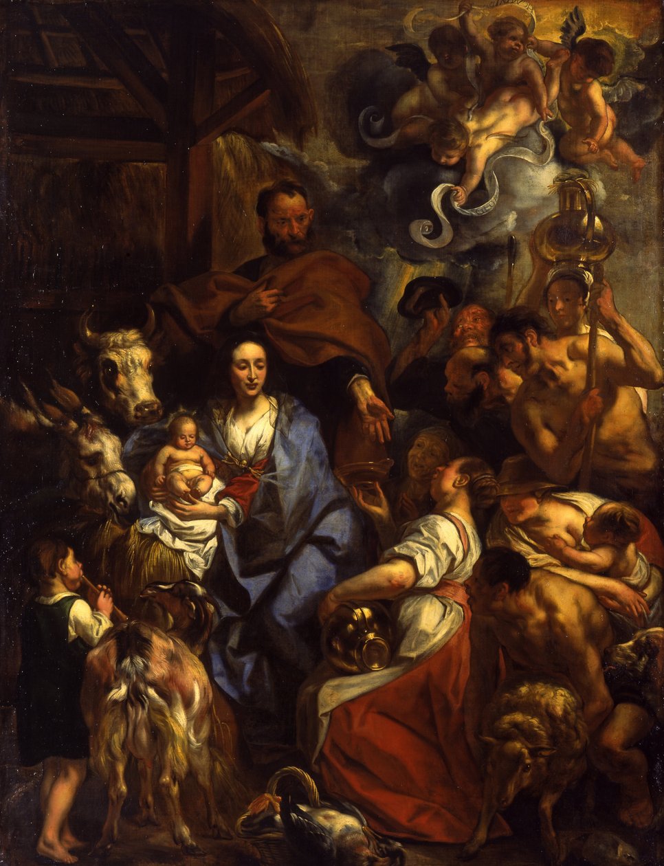 Tilbedelsen af hyrderne af Jacob Jordaens