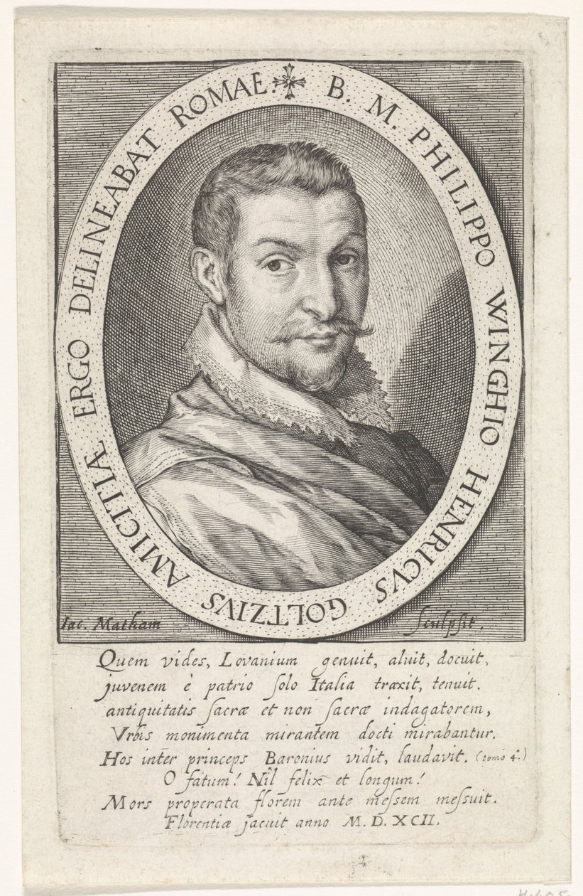 Portræt af Philips van Winghe af Jacob Matham