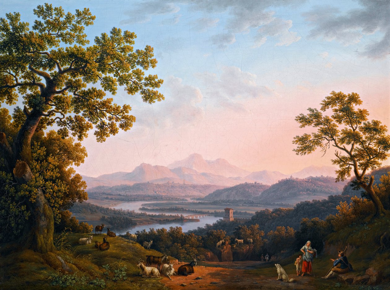 Udsigt over Tiber -dalen med Sabine -bjergene af Jacob Philipp Hackert