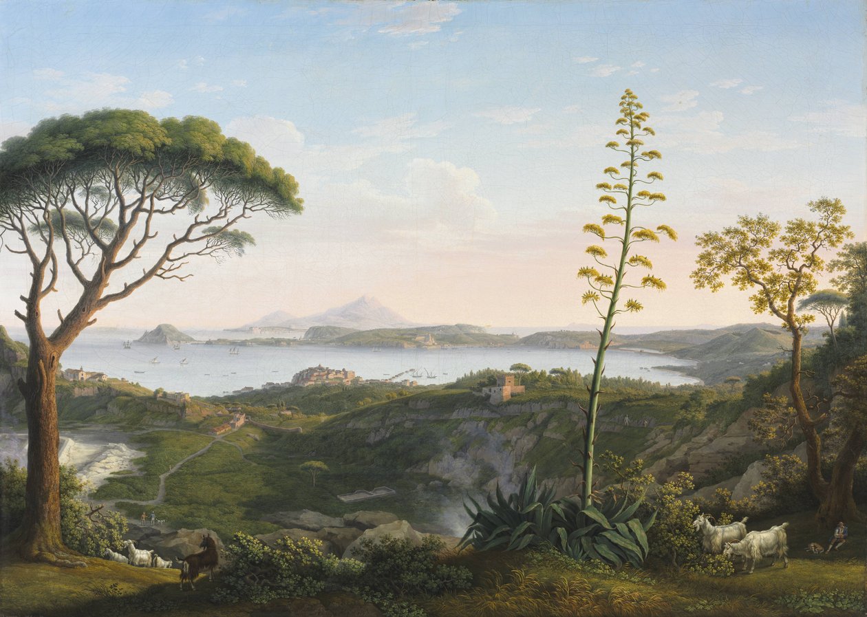 Udsigt over Pozzuoli -bugten fra Solfatara af Jacob Philippe Hackert