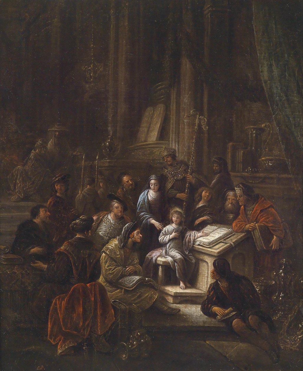 Den tolv år gamle Jesus i templet. af Jacob Willemsz de Wet or Wett