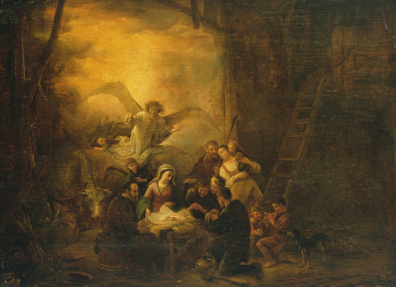 Hyrdernes tilbedelse, c.1650 af Jacob Willemsz de Wet or Wett