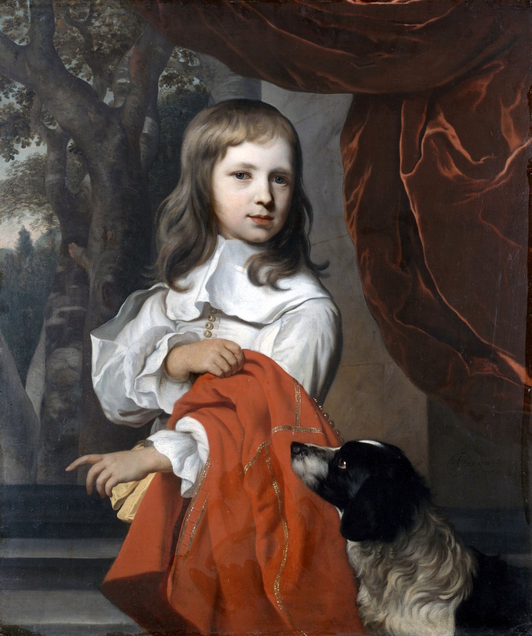 Portræt af en ung dreng med en hund, 1658 af Jacob or Jacques van Loo