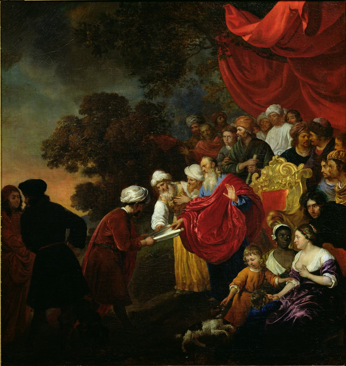 Zerubbabel viser en plan for Jerusalem til Kyros af Jacob or Jacques van Loo