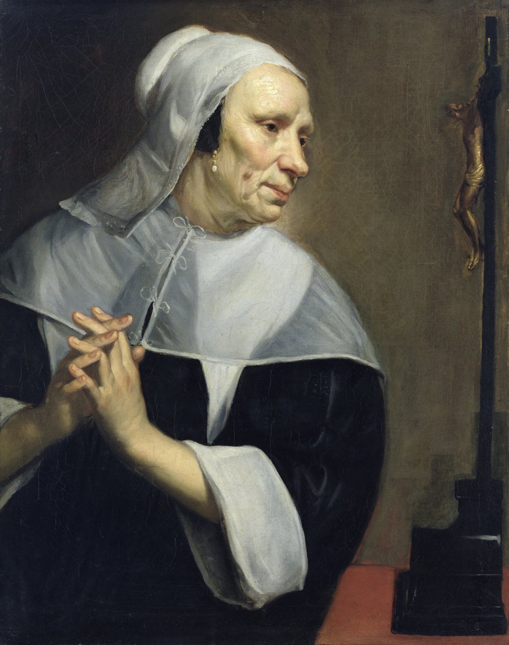 Gammel kvinde beder af Jacob van Oost