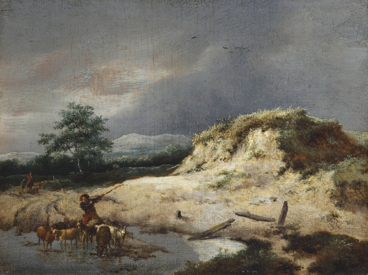 Klitlandskab med hyrde og hans flok af Jacob van Ruisdael