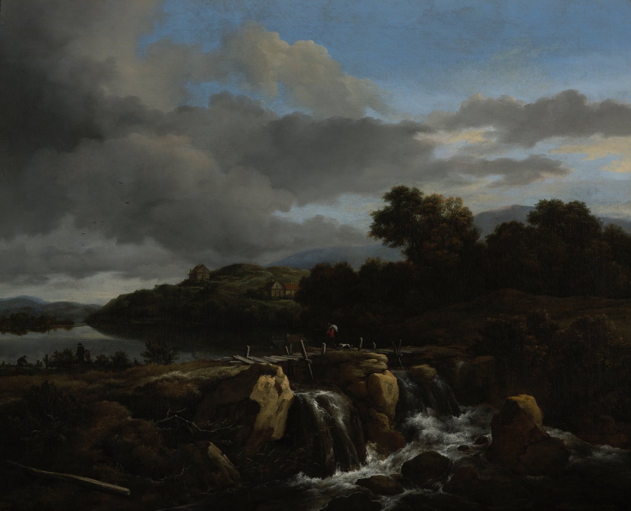 Landskab med kaskade af Jacob van Ruisdael