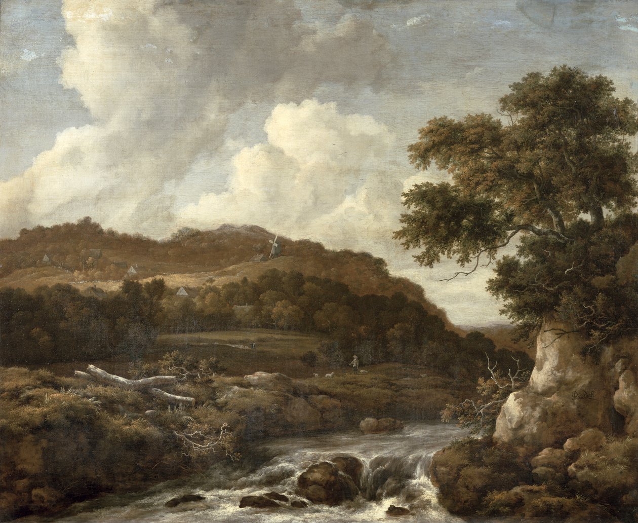 Bjergrigt skovlandskab med en torrent af Jacob van Ruisdael