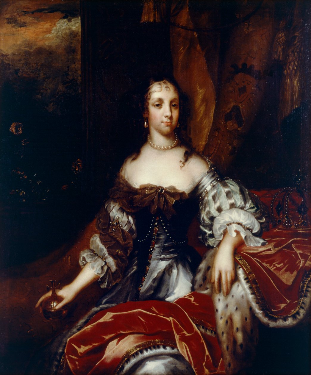 Dronning Catherine af Braganza ca. 1665 (olie på lærred) af Jacob (attr. to) Huysmans