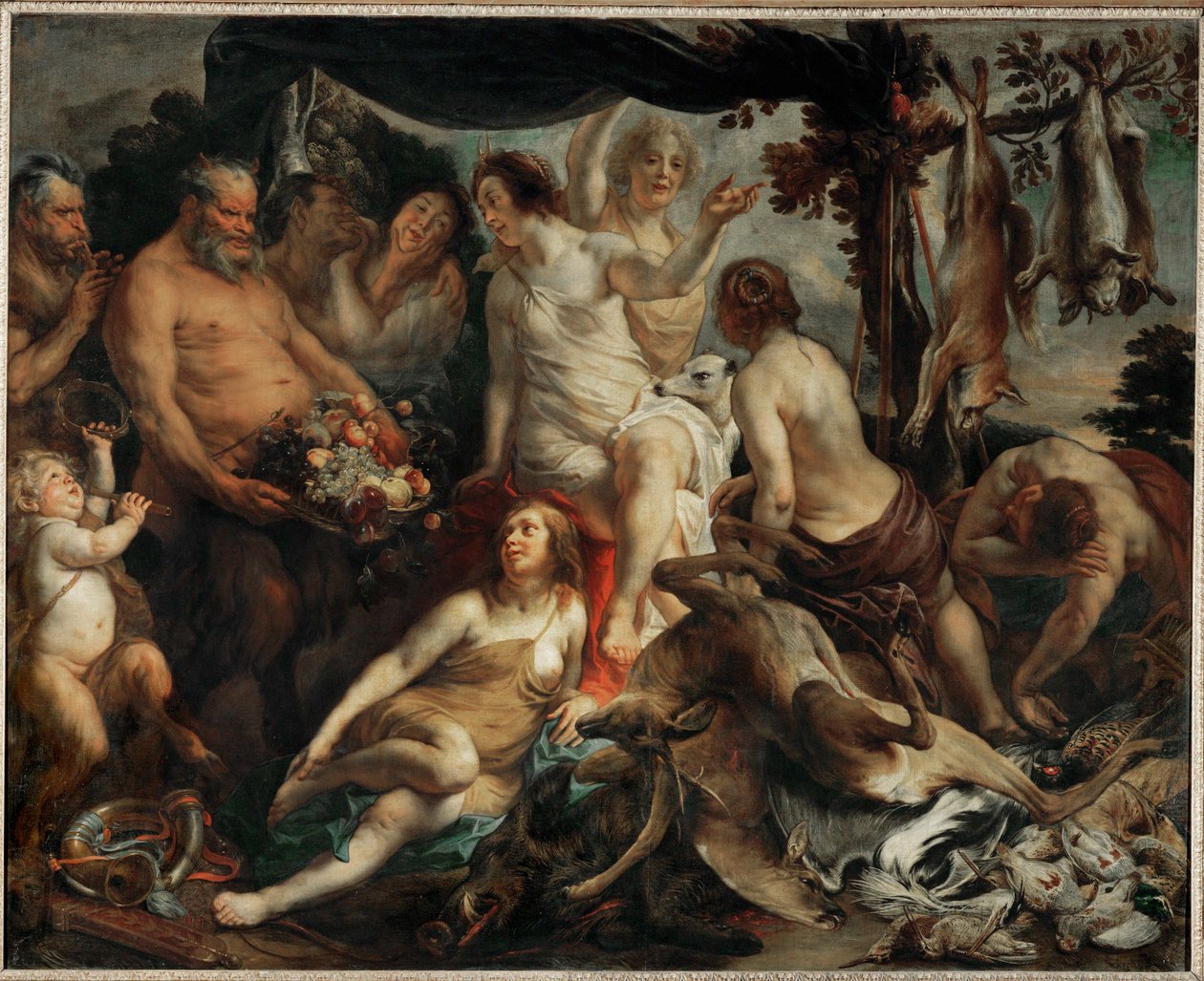 Le repos de Diane chasseresse - Diana hviler sig efter jagten ... af Jacob (studio of) Jordaens