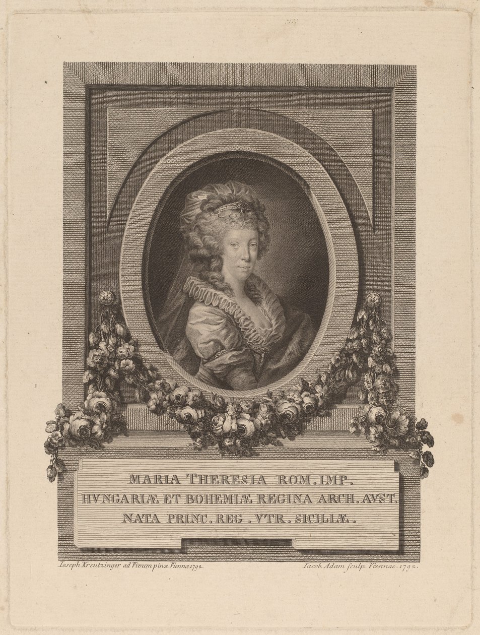 Marie-Thérèse, den hellige romerske kejserinde af Jacob Adam after Josef Kreutzinger